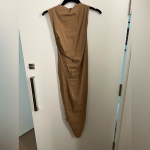 Lanvin fitted camel dress